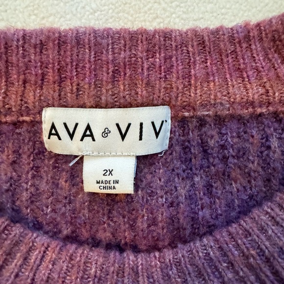 Women's Crewneck Ombre Pullover Sweater 2X - Picture 7 of 9